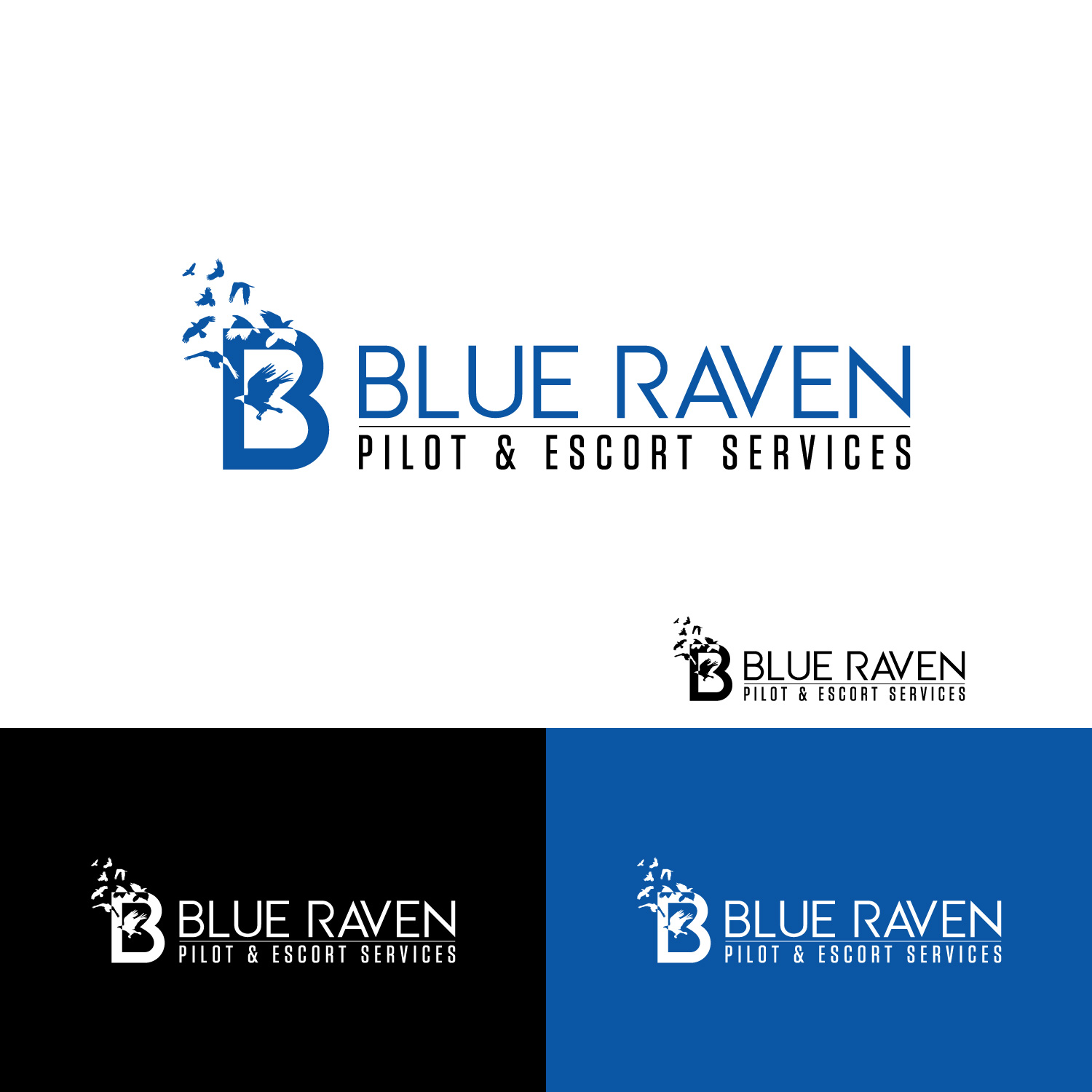 Logo Design by CS_Creatives for Blue Raven Pilot Escorts  | Design #17336473