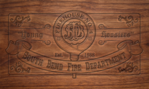 Text should include the following phrases/verbiage : South Bend Fire Department, Firehouse No. 4, 