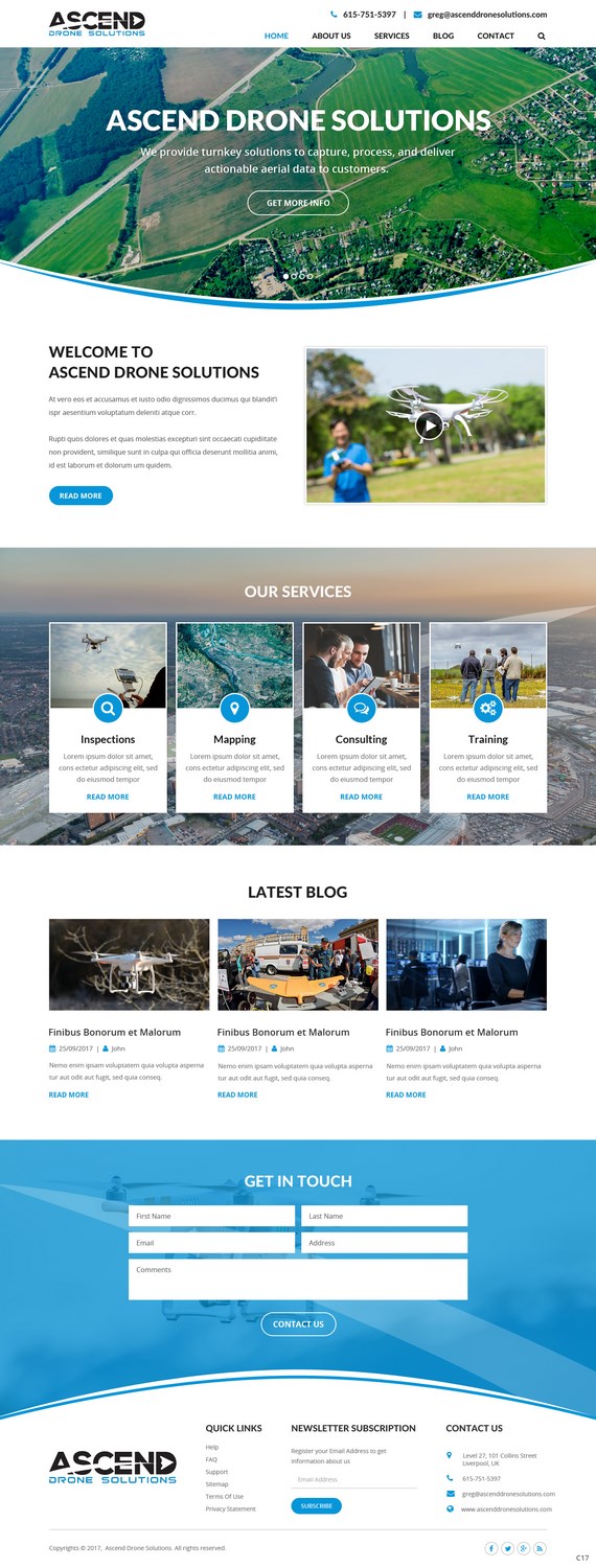 Web Design par pb pour Ascend Drone Solutions, LLC | Design #17263822