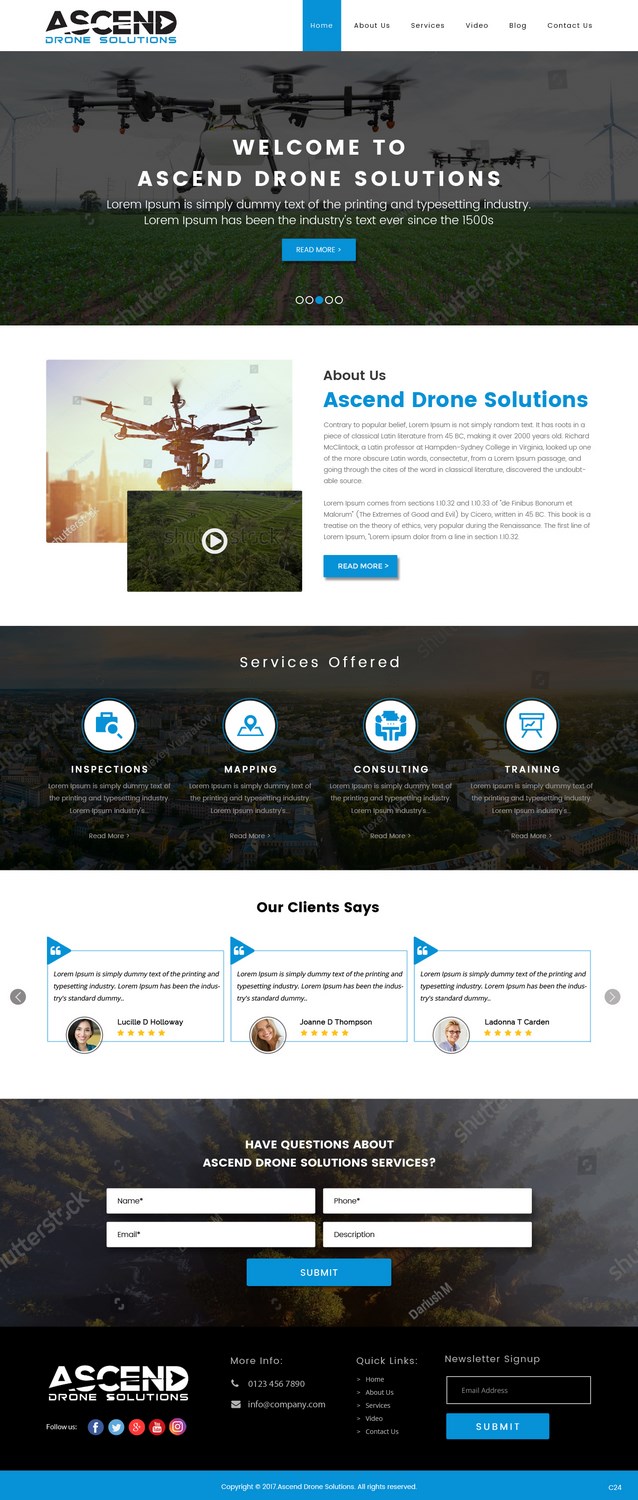 Web Design par pb pour Ascend Drone Solutions, LLC | Design #17263823
