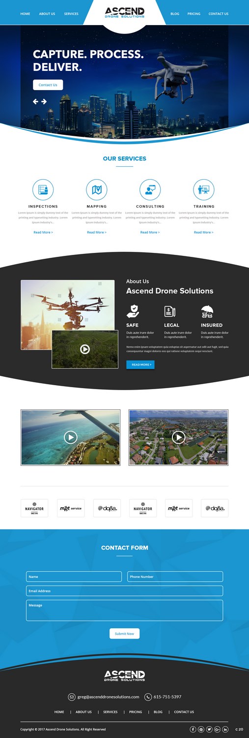 Web Design par pb pour Ascend Drone Solutions, LLC | Design #17345830