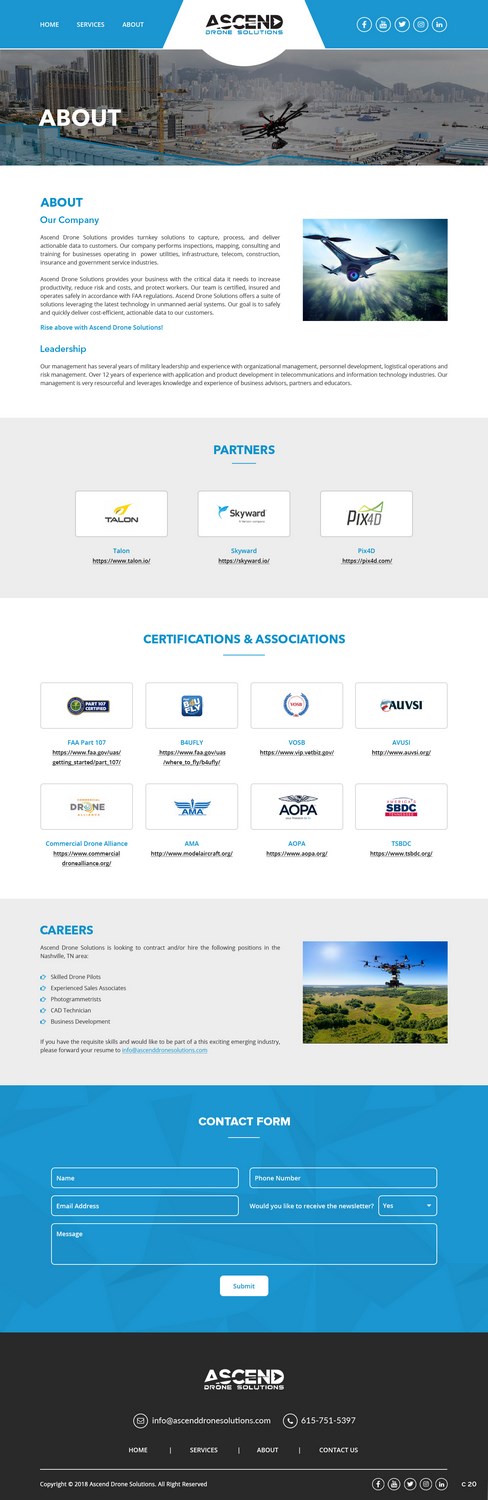 Diseño Web por pb para Ascend Drone Solutions, LLC | Diseño #17570184