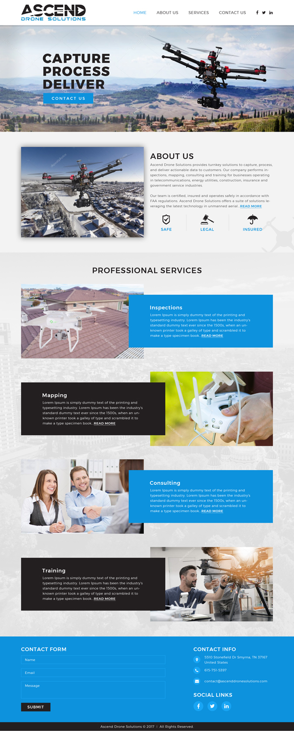 Web Design par Sujit Banerjee pour Ascend Drone Solutions, LLC | Design #17262463