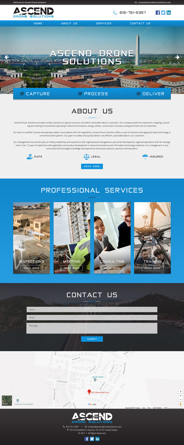Web Design by Sujit Banerjee for Ascend Drone Solutions, LLC | Design #17270567