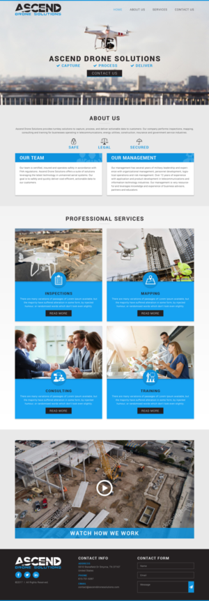Web Design par Sujit Banerjee pour Ascend Drone Solutions, LLC | Design : #17270568