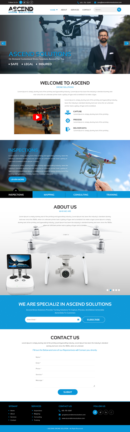 Web Design par rightway pour Ascend Drone Solutions, LLC | Design #17265040