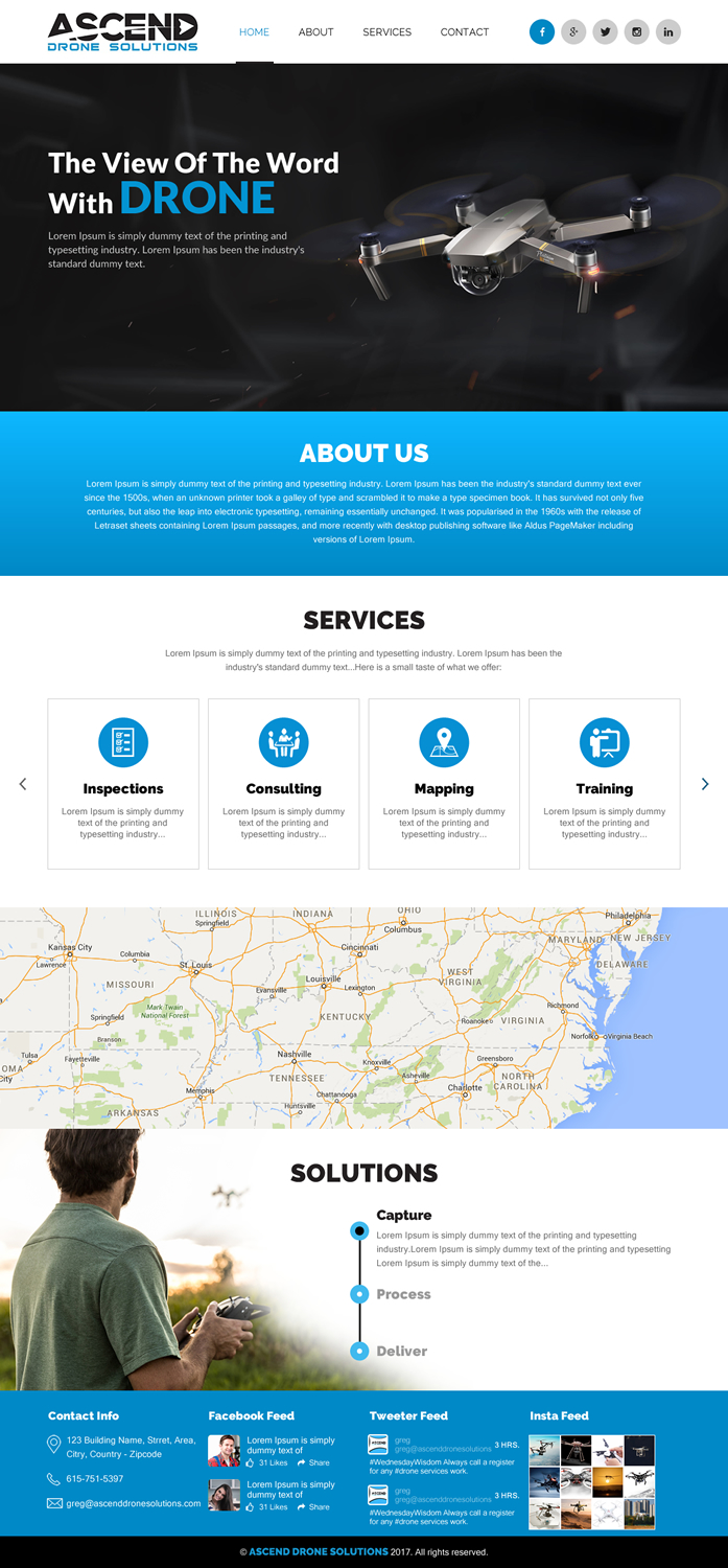 Web Design par rightway pour Ascend Drone Solutions, LLC | Design #17265042