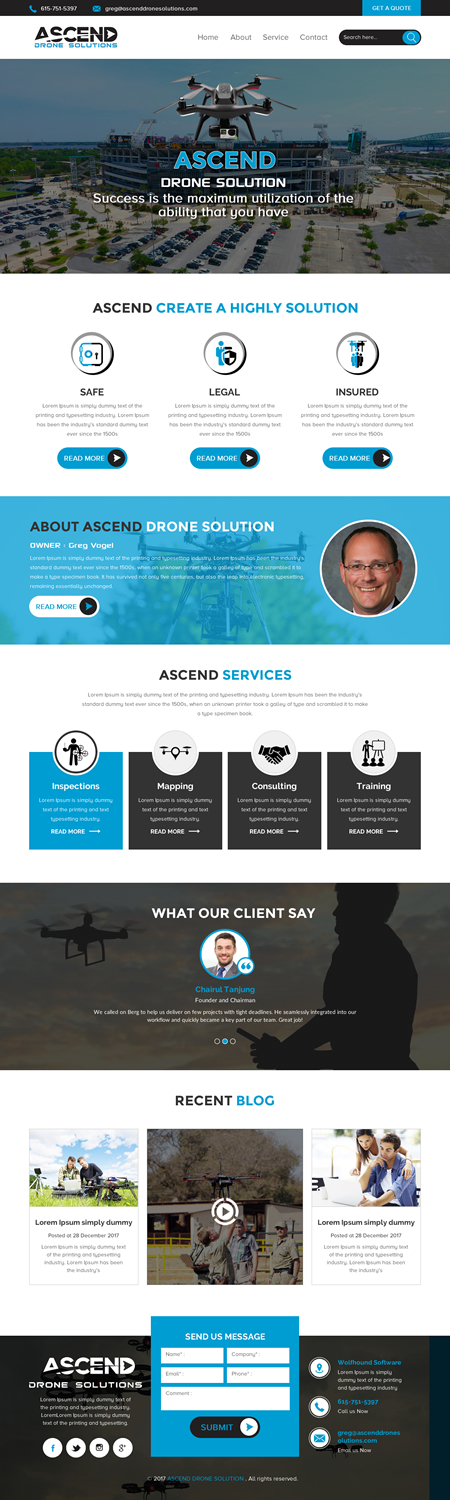 Web Design par rightway pour Ascend Drone Solutions, LLC | Design #17265048