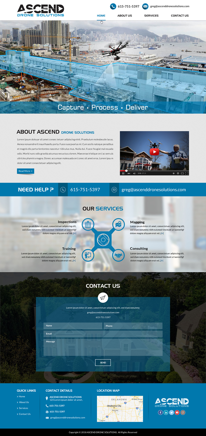 Web Design par Creative Design pour Ascend Drone Solutions, LLC | Design #17273564