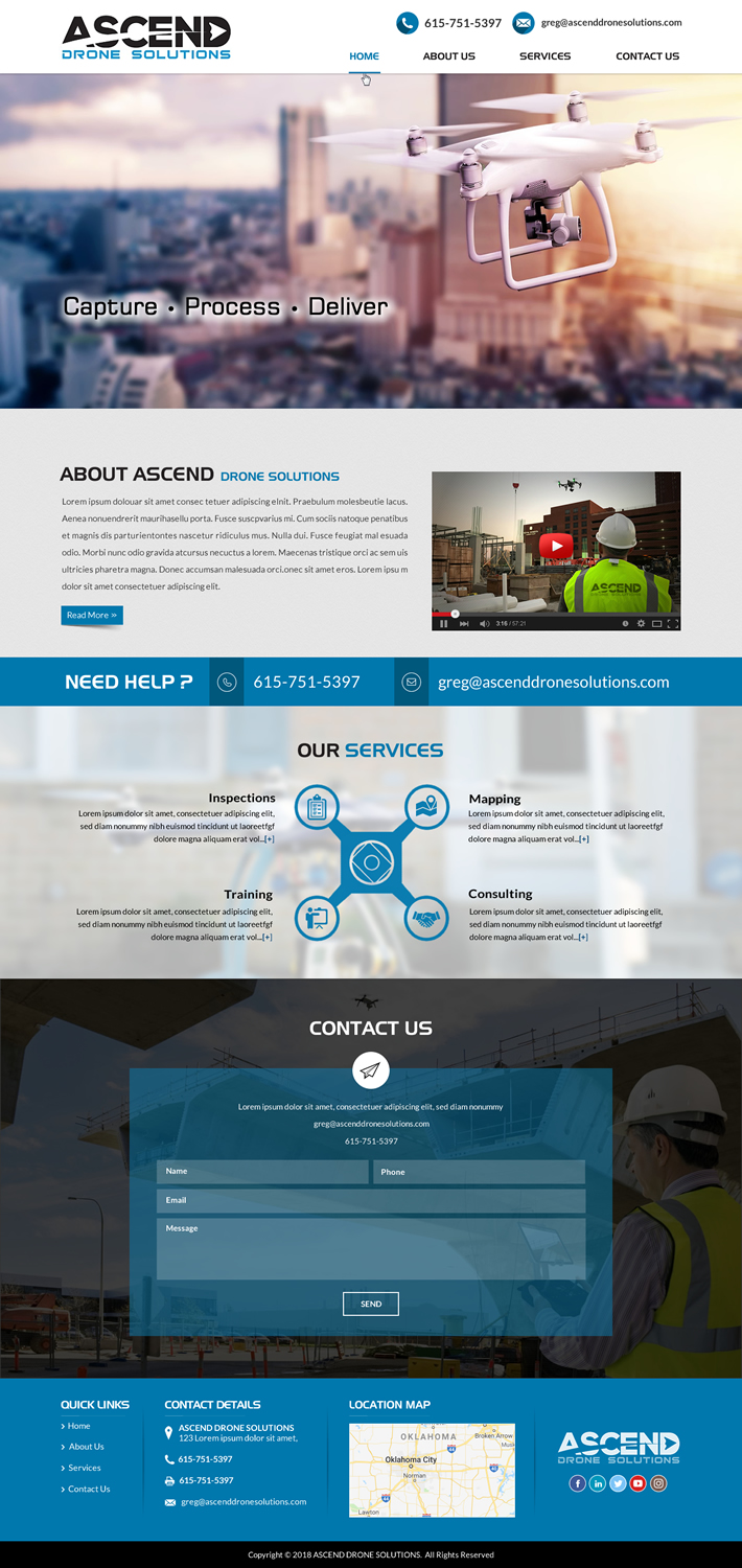 Web Design by Creative Design for Ascend Drone Solutions, LLC | Design #17316883