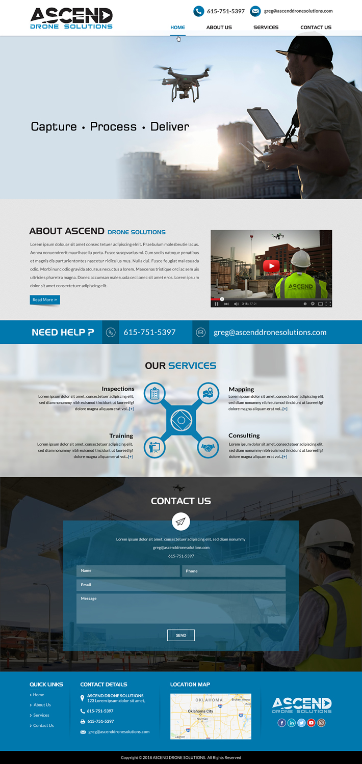 Web Design by Creative Design for Ascend Drone Solutions, LLC | Design #17316885