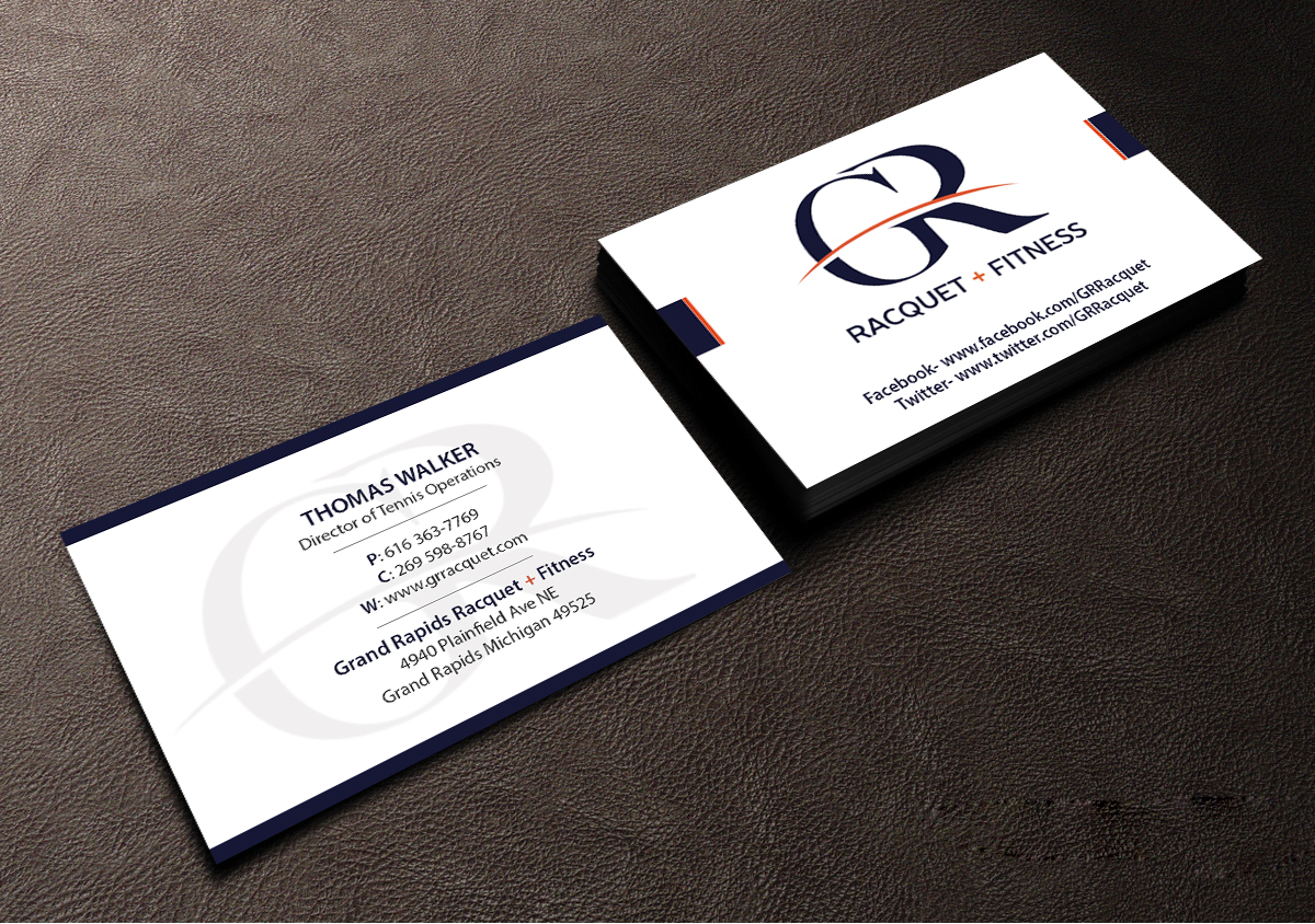 Visitenkarten-Design von Creations Box 2015 für Grand Rapids Racquet | Design #17548549