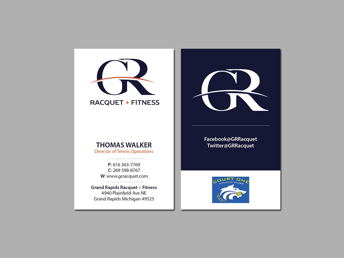 Visitenkarten-Design von Creations Box 2015 für Grand Rapids Racquet | Design #17548564