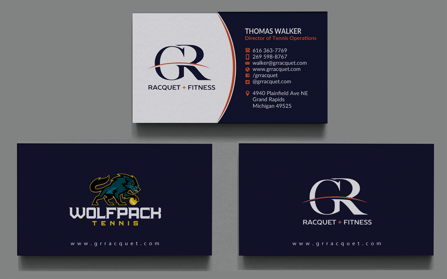 Business Card Design by Brand aid for Grand Rapids Racquet | Design #17701342