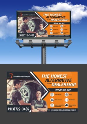 Diseño de Cartelera por ecorokerz para Done With Care Auto Repair | Diseño: #17257753
