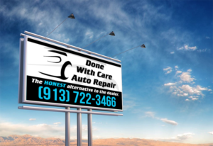 Diseño de Cartelera por Travis Paquin para Done With Care Auto Repair | Diseño: #17254198