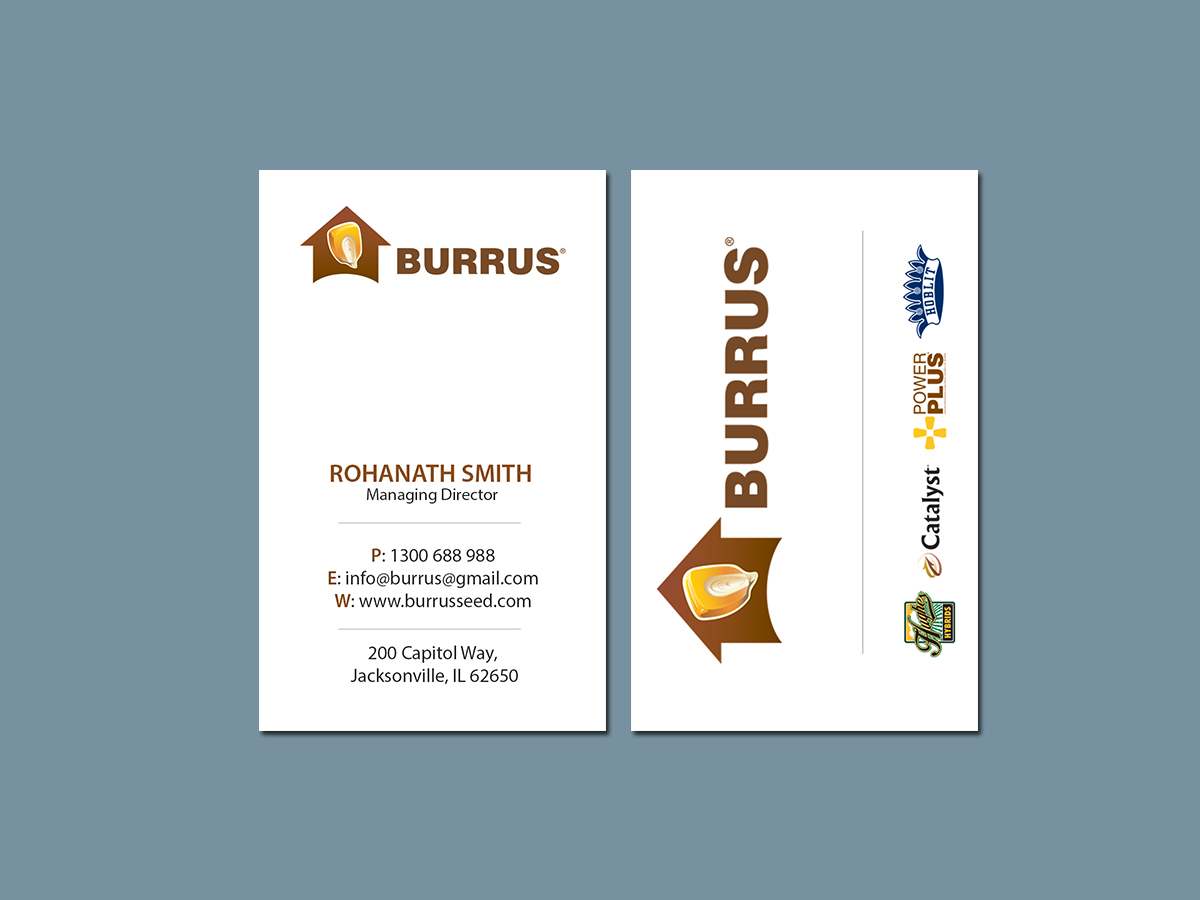 Business Card Design by Creations Box 2015 for Burrus Seed | Design #17299802