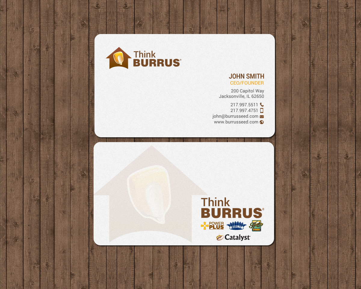 Diseño de Tarjeta de Presentación por chandrayaan.creative para Burrus Seed | Diseño #17304177