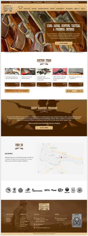 Rampart Firearms Retail Store Simple Website to attract customers and help existing customers. | Web Design by -Marc-