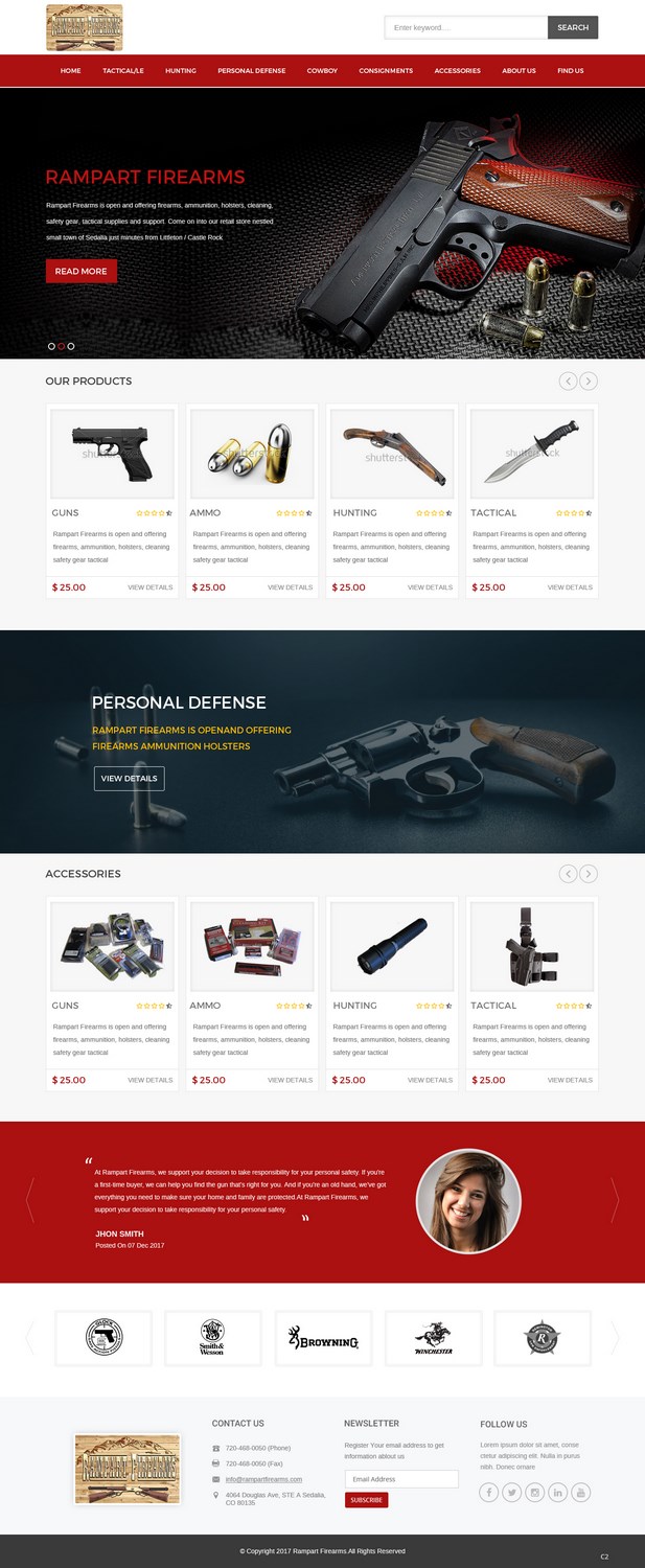 Web Design by pb for Rampart Firearms | Design #17272177