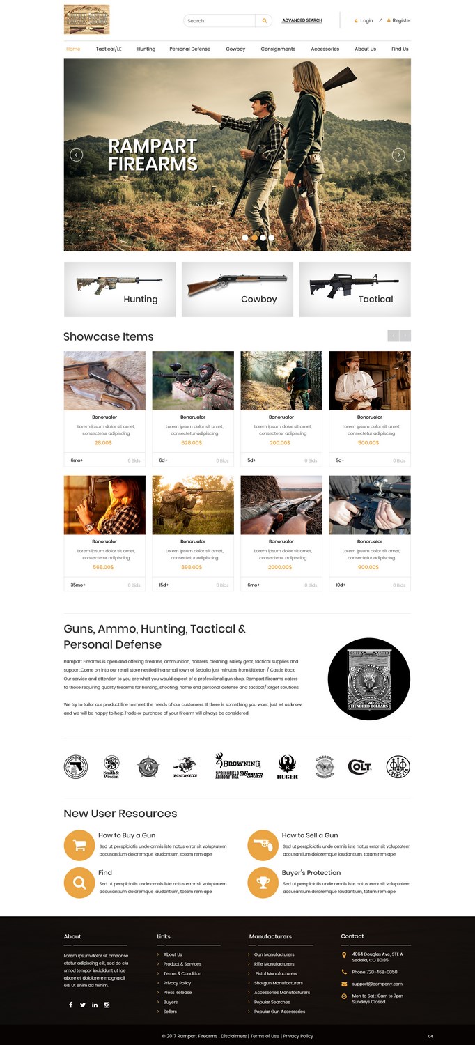 Web Design by pb for Rampart Firearms | Design #17272178