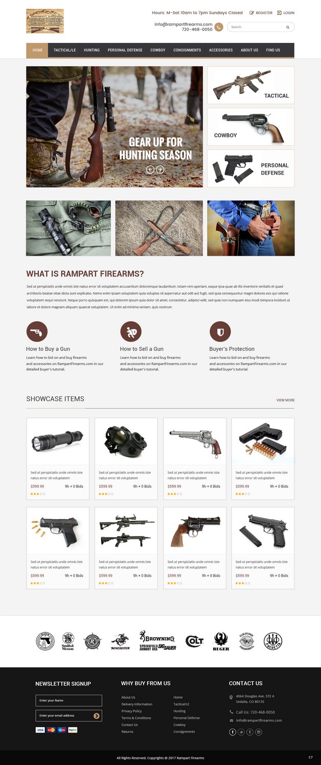 Web Design by pb for Rampart Firearms | Design #17272180