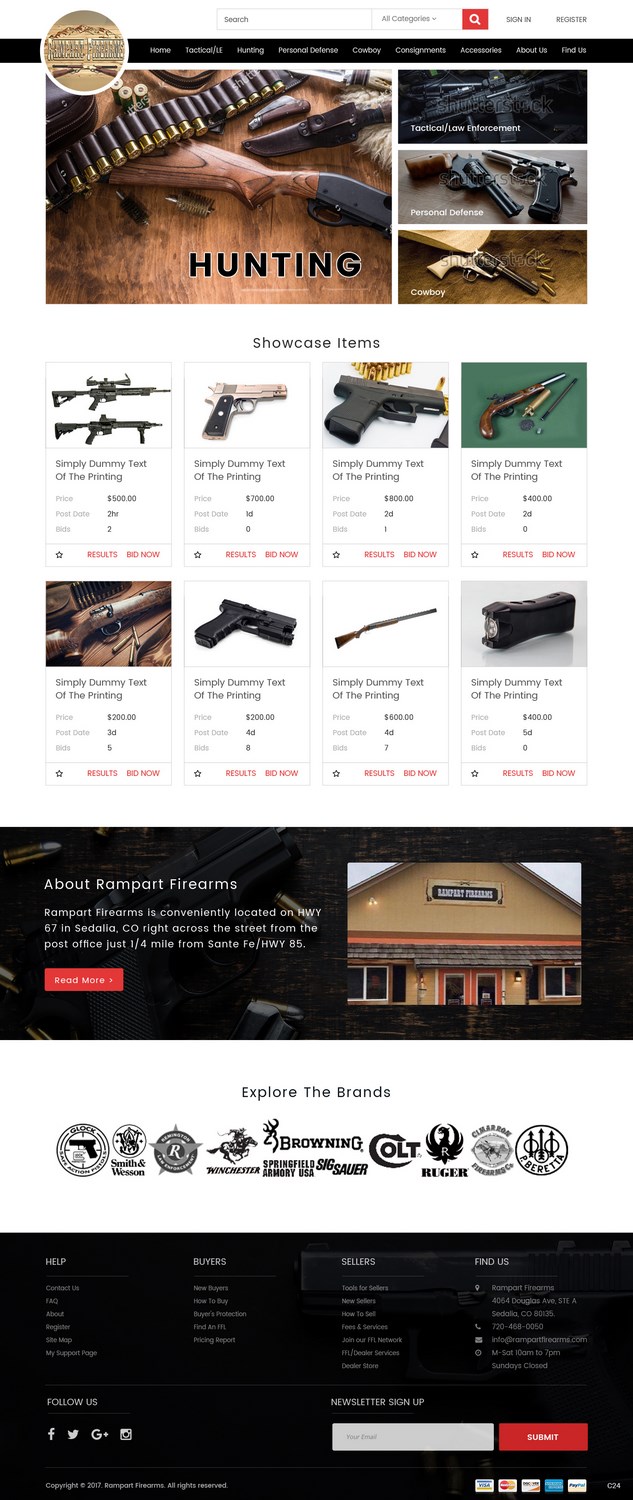 Web Design par pb pour Rampart Firearms | Design #17272196