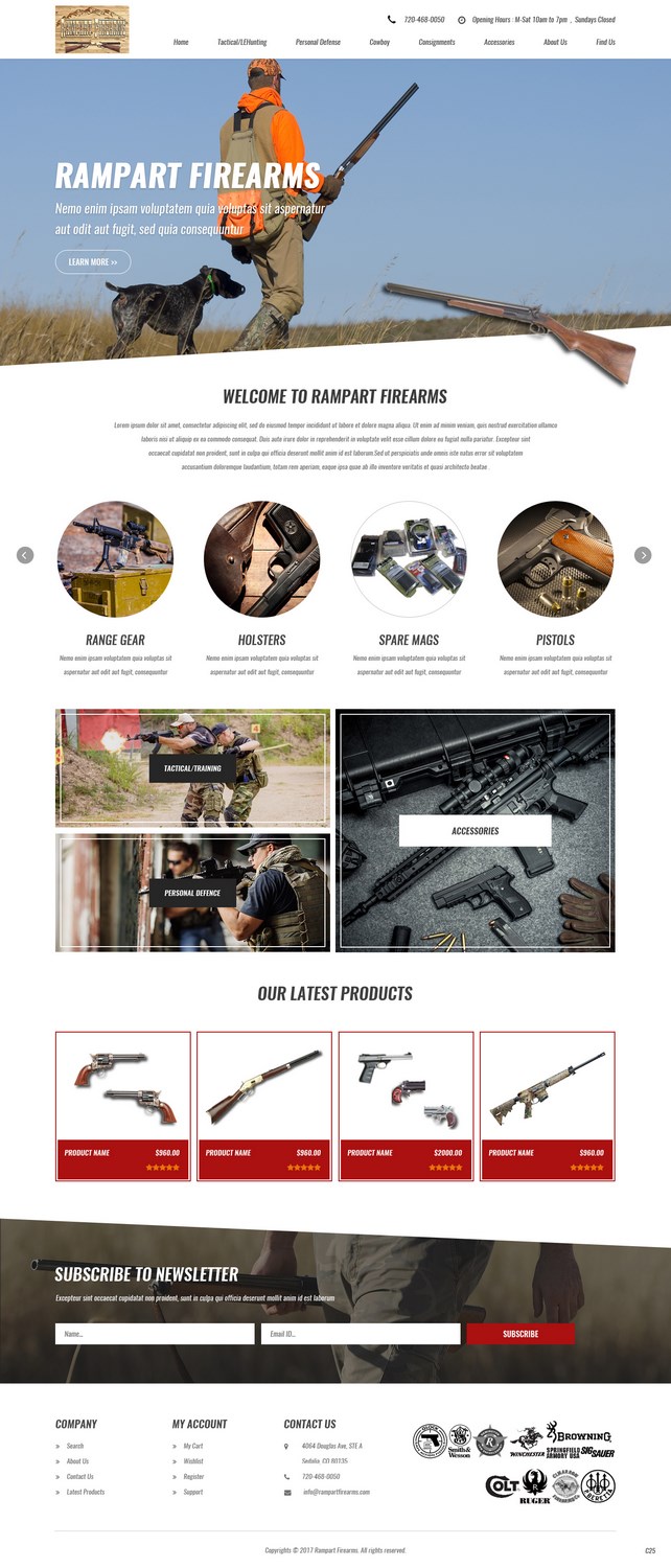 Web Design by pb for Rampart Firearms | Design #17272197