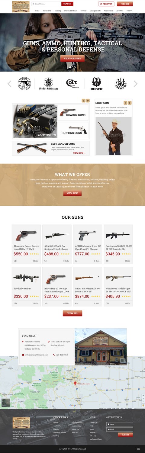 Web Design par pb pour Rampart Firearms | Design #17272198