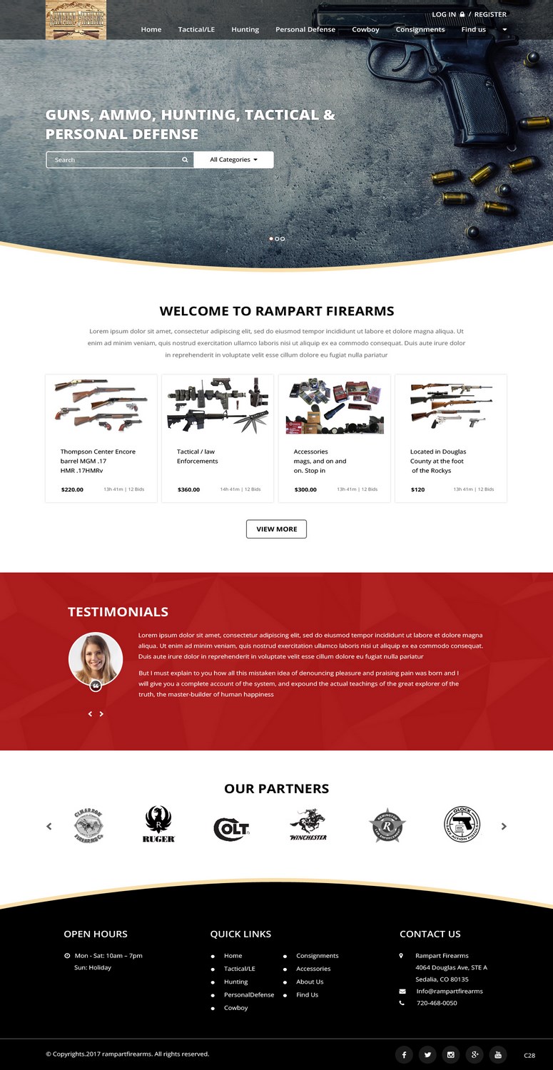 Web Design by pb for Rampart Firearms | Design #17272200