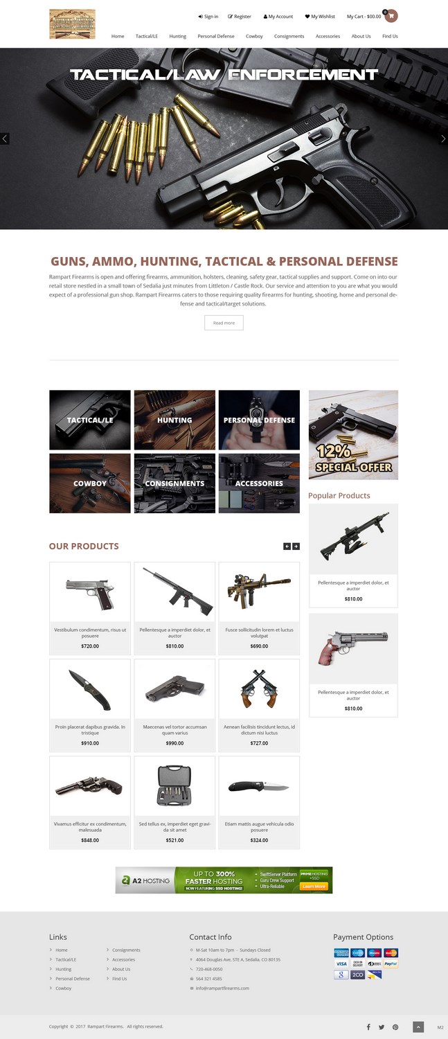 Web Design by pb for Rampart Firearms | Design #17272202