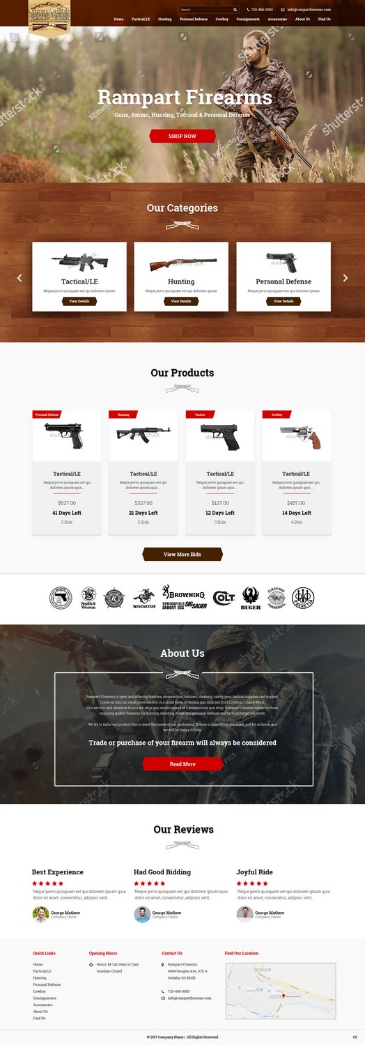 Web Design par pb pour Rampart Firearms | Design #17282370