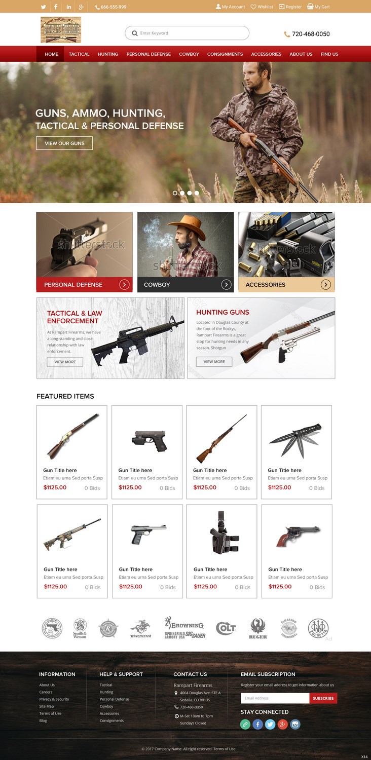 Web Design by pb for Rampart Firearms | Design #17282372