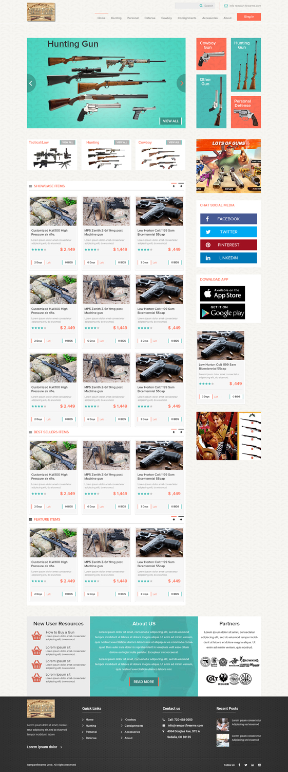 Web Design par AdixDesign pour Rampart Firearms | Design #17346053