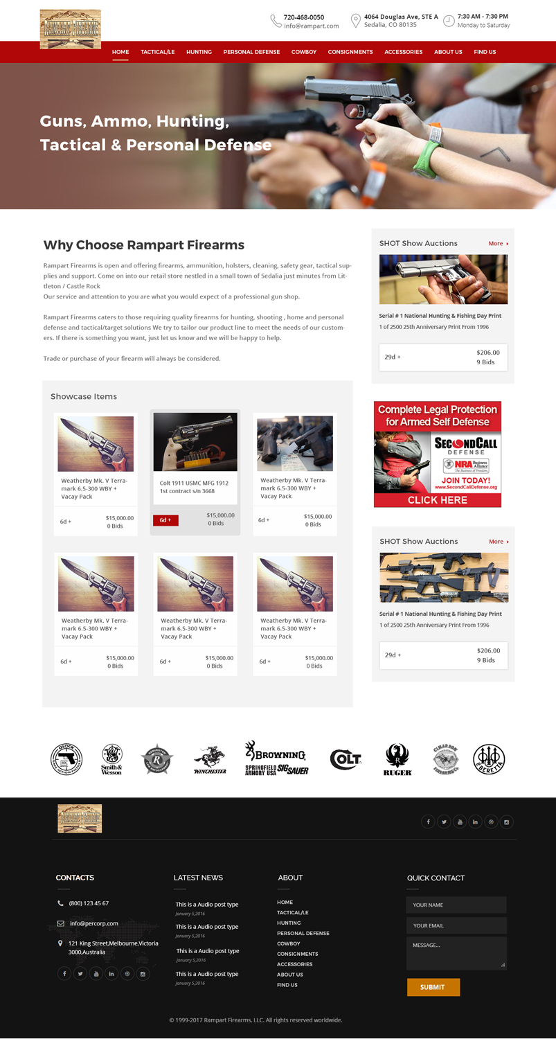 Web Design par Xclusive Designers pour Rampart Firearms | Design #17260794