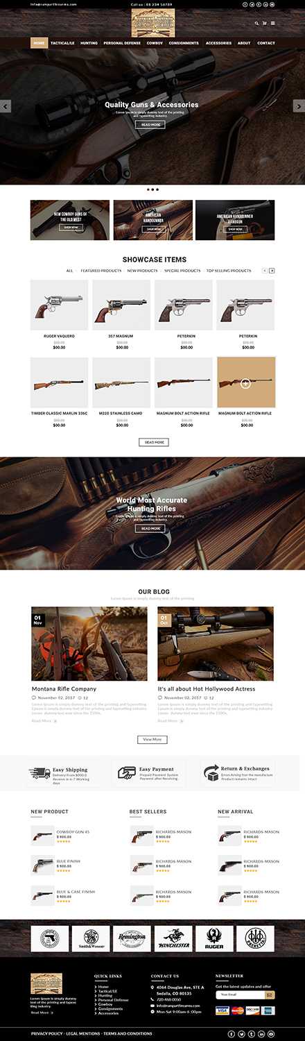 Diseño Web por bdesigner9 para Rampart Firearms | Diseño #17295956