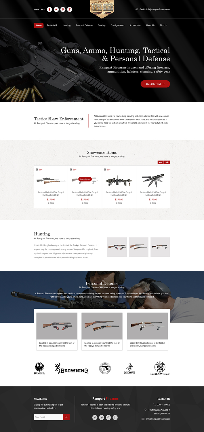 Web-Design von PiXthemes für Rampart Firearms | Design #17412092