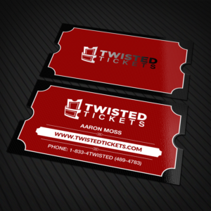 Business Card Design by Sandaruwan for Aaron J. Moss dba Twisted Tickets | Design #17264090