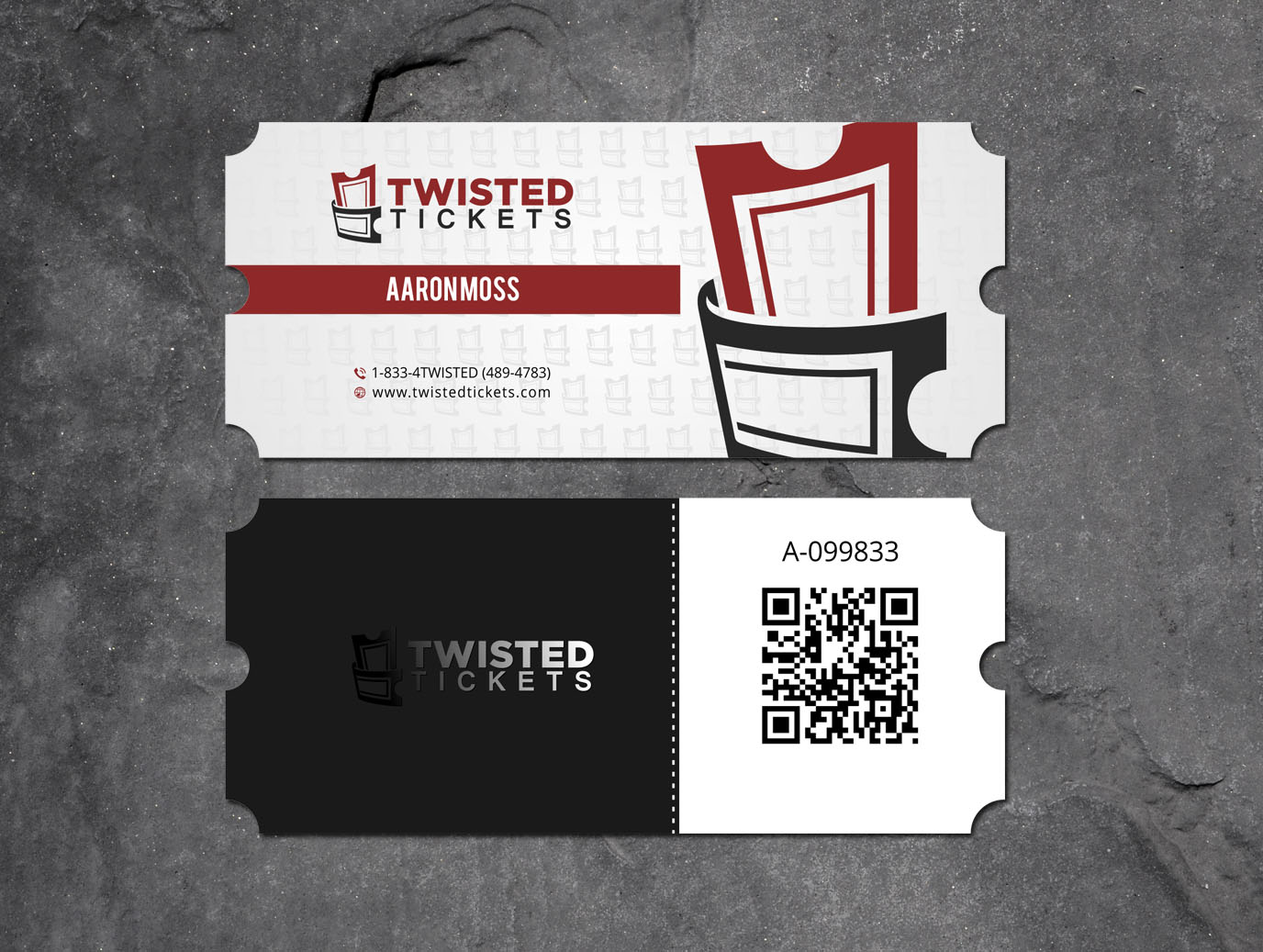 Business Card Design by Xpert for Aaron J. Moss dba Twisted Tickets | Design #17264712
