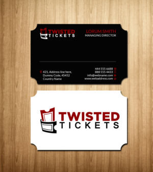 Business Card Design by Creations Box 2015 for Aaron J. Moss dba Twisted Tickets | Design: #17264766