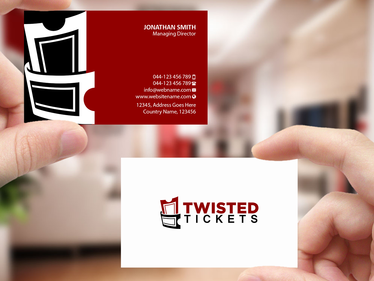 Business Card Design by Creations Box 2015 for Aaron J. Moss dba Twisted Tickets | Design #17264778