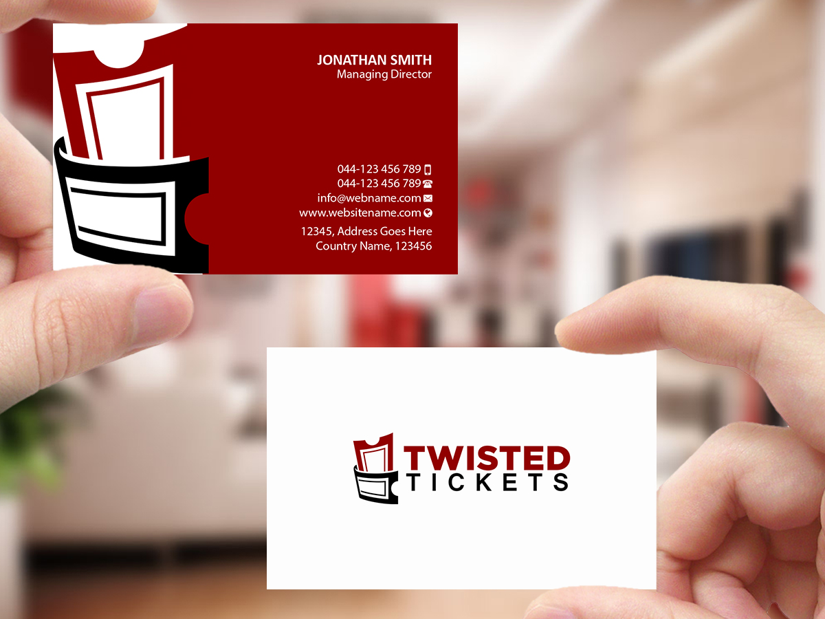 Business Card Design by Creations Box 2015 for Aaron J. Moss dba Twisted Tickets | Design #17264779