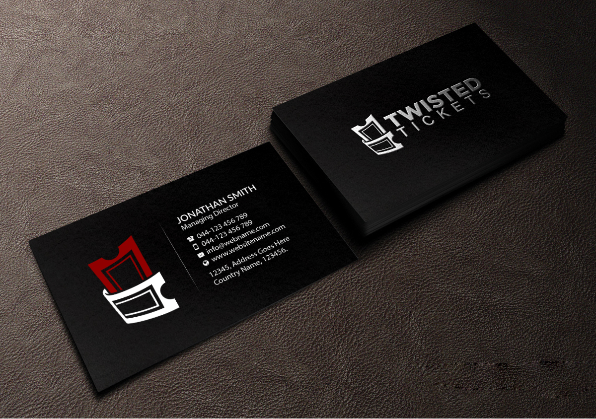 Diseño de Tarjeta de Presentación por Creations Box 2015 para Aaron J. Moss dba Twisted Tickets | Diseño #17264780
