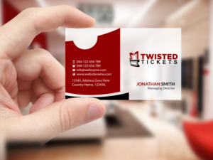 Visitenkarten-Design von Creations Box 2015 für Aaron J. Moss dba Twisted Tickets | Design: #17264783