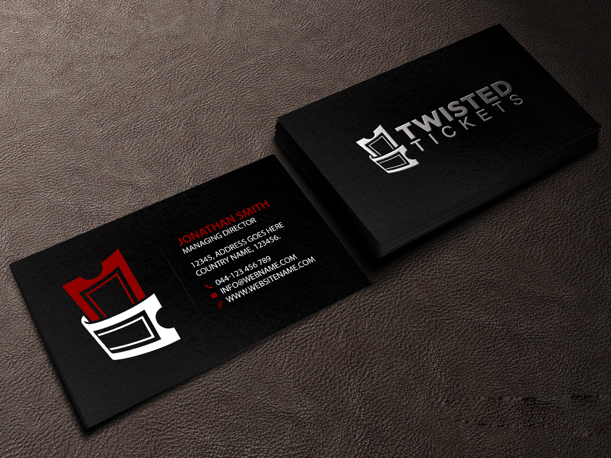 Diseño de Tarjeta de Presentación por Creations Box 2015 para Aaron J. Moss dba Twisted Tickets | Diseño #17264833