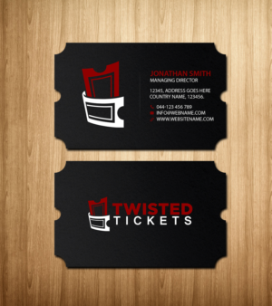 Visitenkarten-Design von Creations Box 2015 für Aaron J. Moss dba Twisted Tickets | Design: #17264942