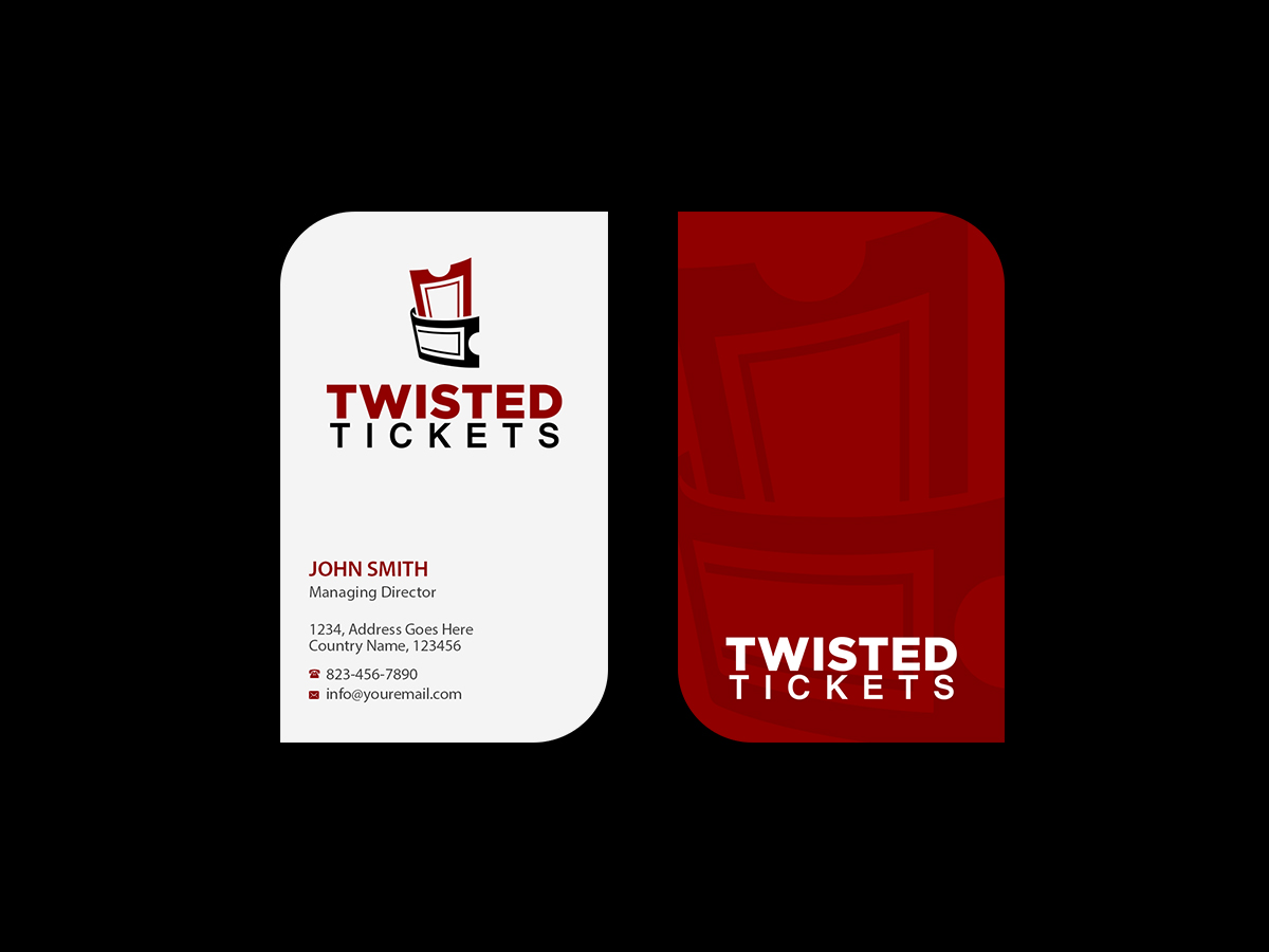 Diseño de Tarjeta de Presentación por Creations Box 2015 para Aaron J. Moss dba Twisted Tickets | Diseño #17264943