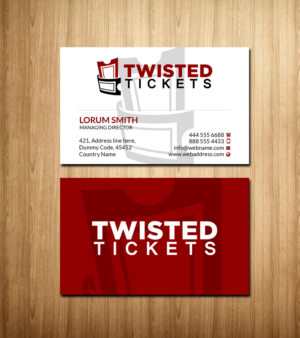 Business Card Design by Creations Box 2015 for Aaron J. Moss dba Twisted Tickets | Design: #17273183