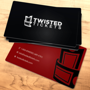 Business Card Design by Abdul Haseeb for Aaron J. Moss dba Twisted Tickets | Design #17275867