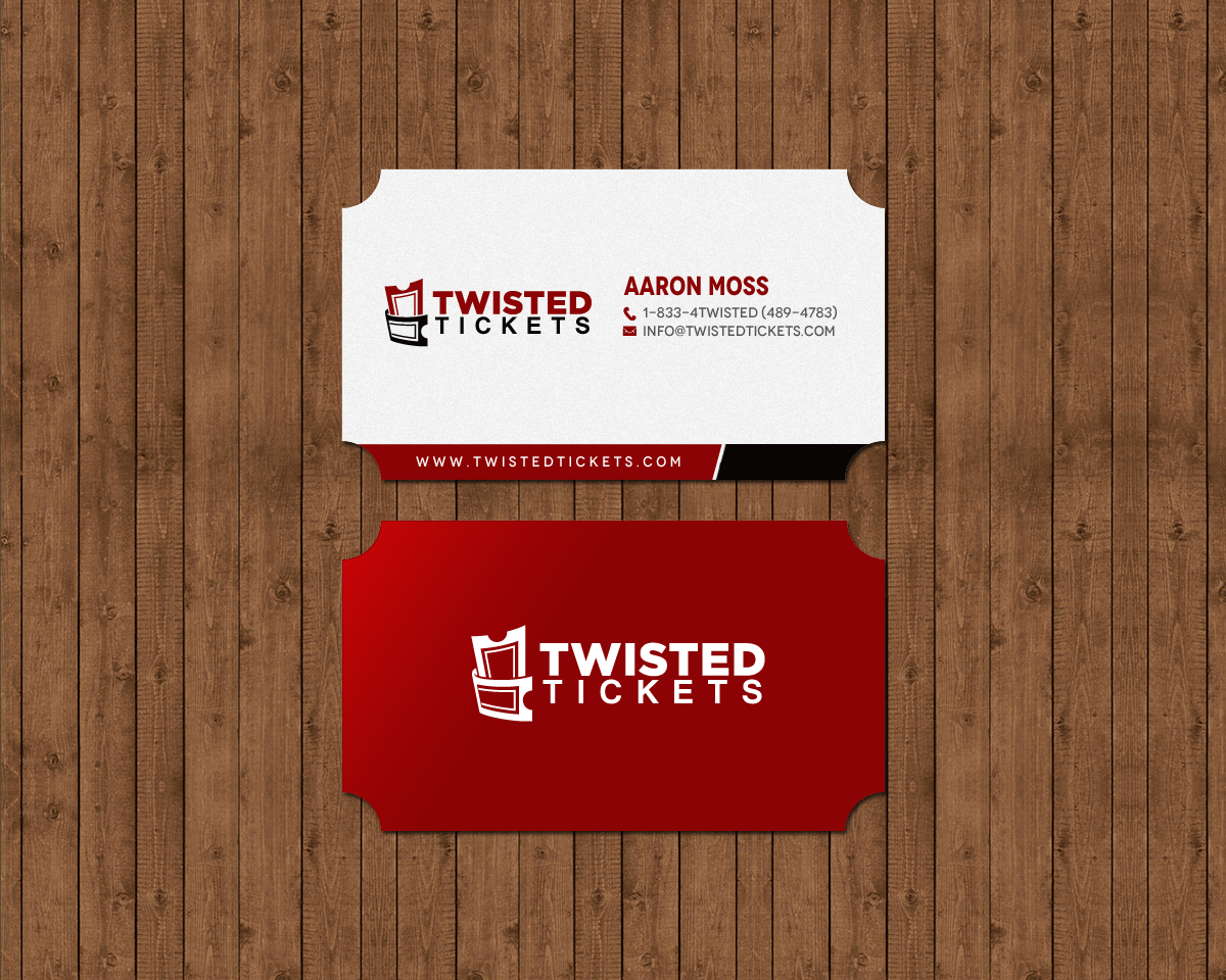 Business Card Design by chandrayaan.creative for Aaron J. Moss dba Twisted Tickets | Design #17272753